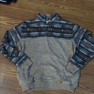 Hooey Stevie Quarter Snap Aztec Tan Pullover Southwestern Men’s Small